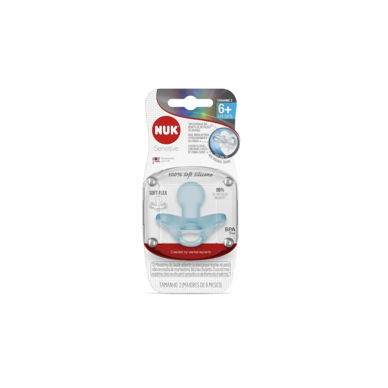 CHUPETA NUK SENSITIVE SOFT 6+ MESES AZUL 