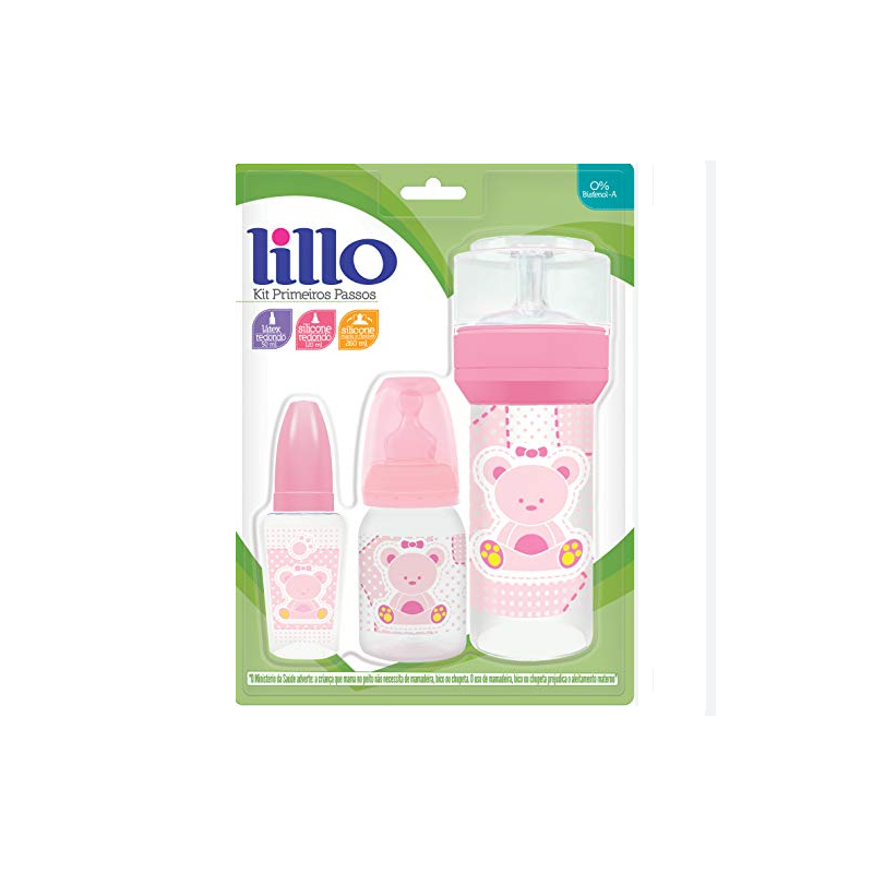 KIT MAMADEIRA LILLO PRIMEIROS PASSOS ROSA 3 UND 