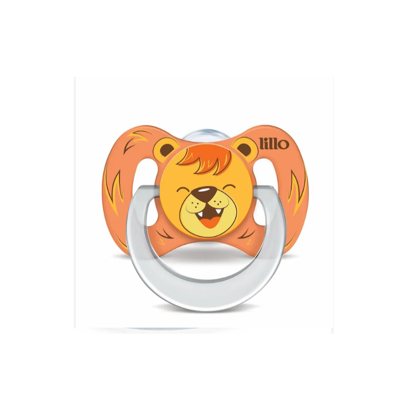 CHUPETA LILLO FUNNY ANIMAIS 0+ MESES LARANJA - LEAO 