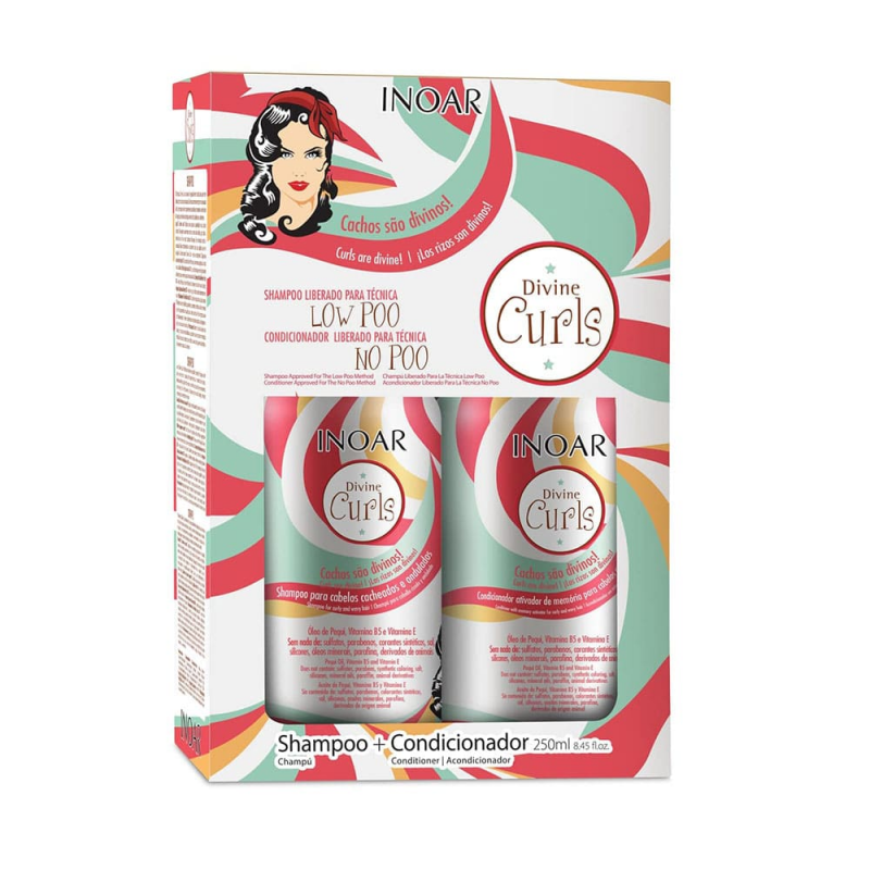KIT INOAR DIVINE CURLS SHAMPOO 250ML+CONDICIONADOR 250ML