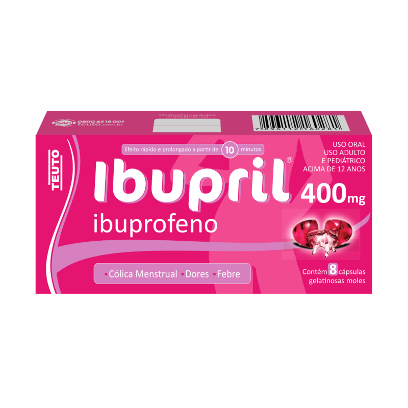 IBUPRIL 400MG COM 8 CAPSULAS GEL 