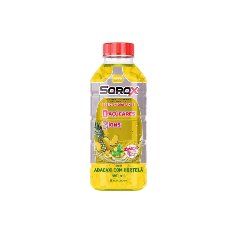 SOROX BEBIDA HIDRATANTE ABACAXI COM HORTELA 550ML-GENOMMA-
