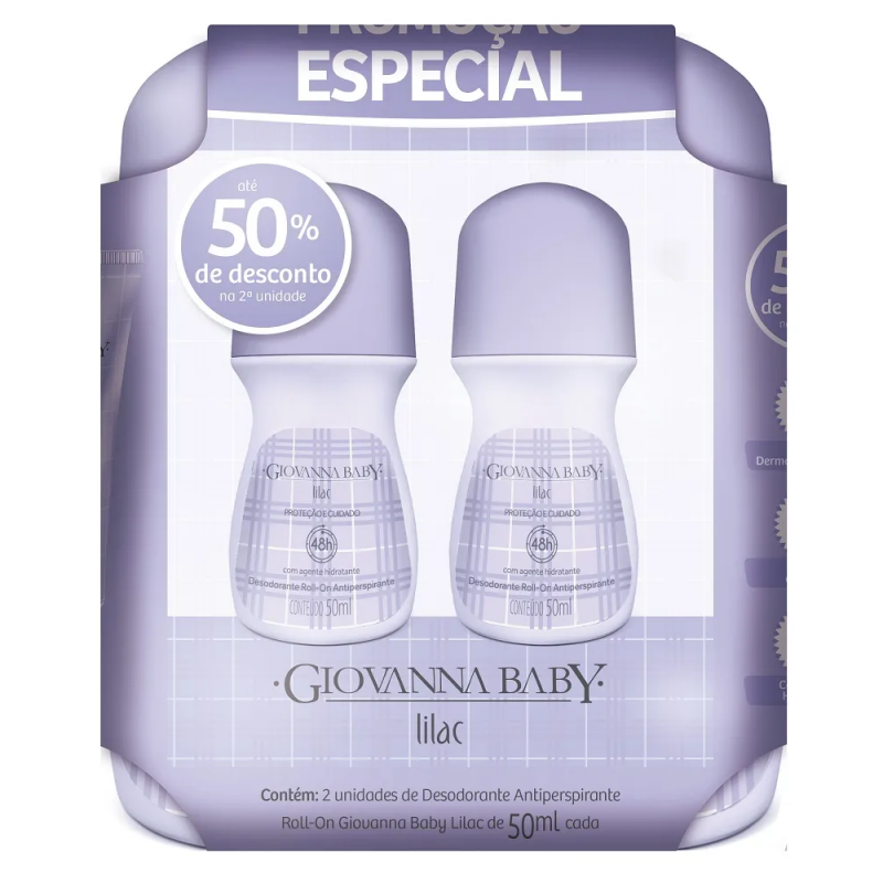 KIT GIOVANNA BABY DESODORANTE  ROLLON LILAC  50ML