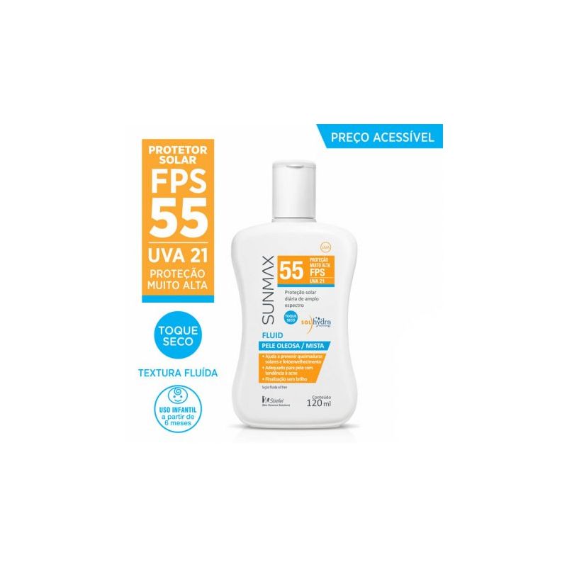 PROTETOR SOLAR SUNMAX FLUID FPS55 120ML