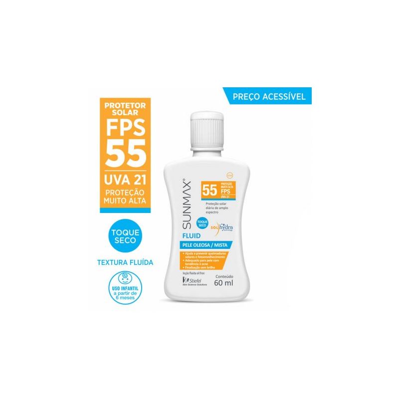 PROTETOR SOLAR SUNMAX FLUID FPS55 60ML