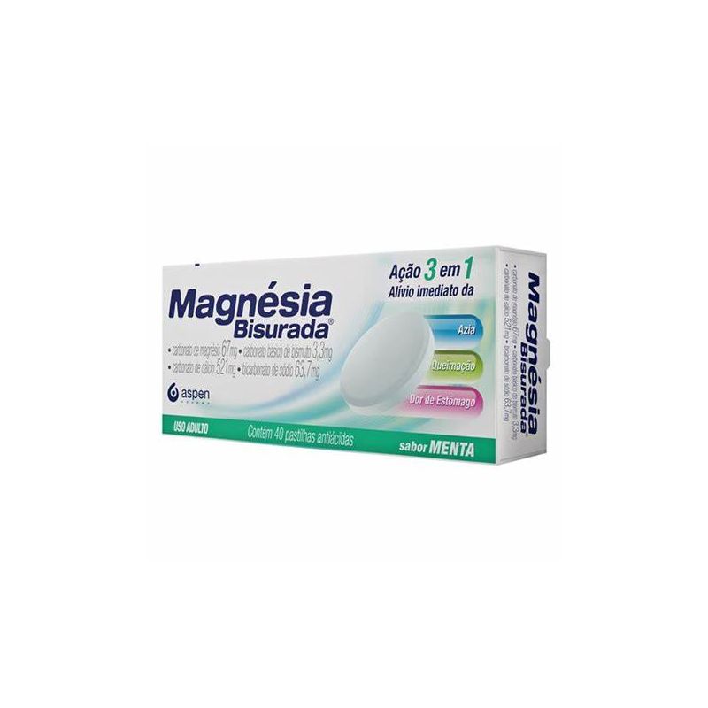MAGNESIA BISURADA COM 40 PASTILHAS