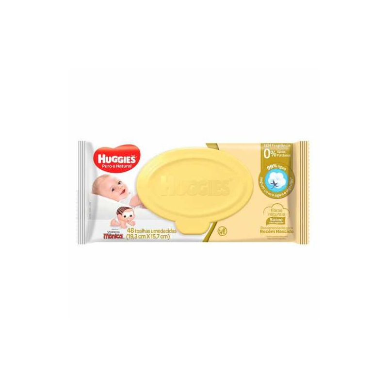 TOALHAS UMEDECIDAS HUGGIES TURMA DA MÔNICA COM 48 UNIDADES