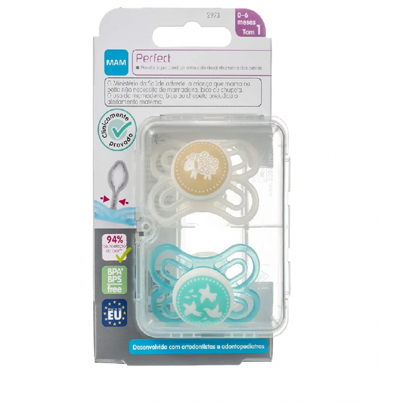 CHUPETA MAM PERFECT 0-6 MESES NEUTRA 2 UND 