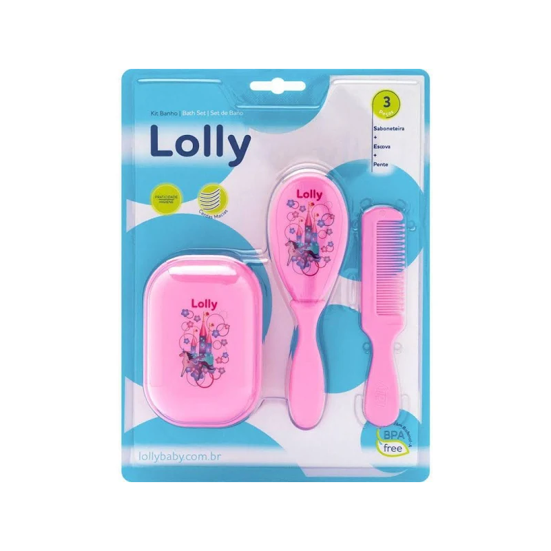 KIT BANHO ZOO LOLLY ROSA COM 3 ITENS