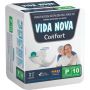 FRALDA VIDA NOVA CONFORT P COM 10 UNIDADES