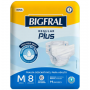 FRALDA GERIATRICA BIGFRAL REG PLUS M COM 8 UNIDADES