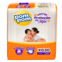FRALDA POM POM PROTEK 12H DERMA JUMBO XG COM 20 UNIDADES