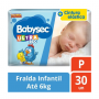 FRALDA BABYSEC JUMBO P COM 30 UNIDADES