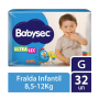 FRALDA BABYSEC ULTRA MEGA TAM G COM 32 GALINHA PINTADINHA