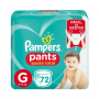FRALDA PAMPERS PANTS TOP G COM 72 UNIDADES