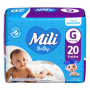 FRALDA MILI ULTRA SECA JUMBINHO G COM 20 UNIDADES
