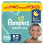 FRALDA PAMPERS CONFORT SEC BAG XXG COM 52 UNIDADES
