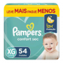 FRALDA PAMPERS CONFORT SEC BAG XG COM 54 UNIDADES