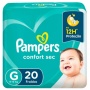 FRALDA PAMPERS CONFORT SEC G COM 20 UNIDADES