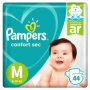 FRALDA PAMPERS CONFORT SEC M COM 44 UNIDADES
