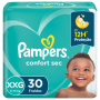 FRALDA PAMPERS CONFORT SEC XXG COM 30 UNIDADES