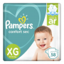 FRALDA PAMPERS CONFORTSEC SUPER BAG XG COM 58 UNIDADES