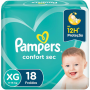 FRALDA PAMPERS CONFORT SEC XG COM 18 UNIDADES