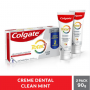 KIT CREME DENTAL COLGATE CLEAN MINT 90G COM 2 UNIDADES