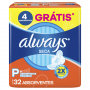 ABSORVENTE ALWAYS SECA COM 32 UNIDADES