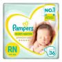 FRALDA PAMPERS RECEM NASC RN 2 A 4,5kg 36 UNIDADES 