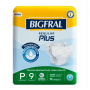 FRALDA GERIATRICA BIGFRAL PLUS REGULAR P COM 9 UNIDADES