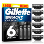 CARGA BARBEAR GILLETTE MACH3 CARBONO 6 UND