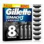CARGA GILLETE MACH 3 CARBONO COM 8 UNIDADES