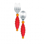 KIT LILLO COLHER E GARFO FUN GRIPS VERMELHO 