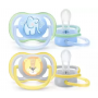 CHUPETA AVENT ULTRA AIR 0-6 MESES ELEFANTE E LEÃO AZUL 2 UND