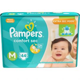 FRALDA PAMPERS CONFORT SEC M 44UNI