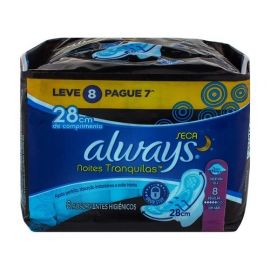 ABSORVENTE ALWAYS NOTURNO NOITES TRANQUILAS LEVE 8 PAGUE 7