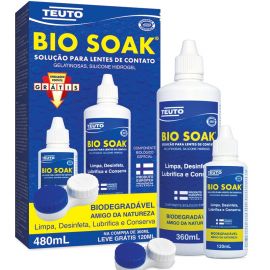 SOLUÇÃO PARA LENTES DE CONTATO BIO SOAK 360ML + GRÁTIS 120ML