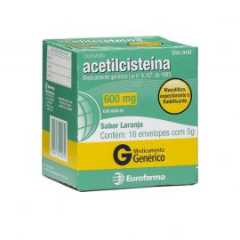 ACETILCISTEÍNA 600MG COM 16 ENVELOPES - EUROFARMA - GENÉRICO