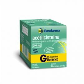 ACETILCISTEÍNA 200MG COM 16 ENVELOPES - EUROFARMA - GENÉRICO
