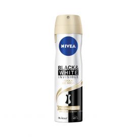 DESODORANTE FEMININO NÍVEA INVISIBLE FOR BALCK & WHITE TOQUE DE SEDA AEROSOL 150ML