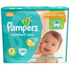 FRALDA PAMPERS CONFORT SEC TAMANHO G 38 UNIDADES