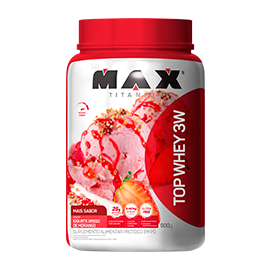 TOP WHEY 3W + SABOR - 900G - IOGURTE GREGO DE MORANGO