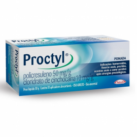 PROCTYL POMADA 30G COM 1 BISNAGA + 10 APLICADORES