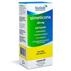 SIMETICONA 125MG COM 10 CAPSULAS - BIOLAB